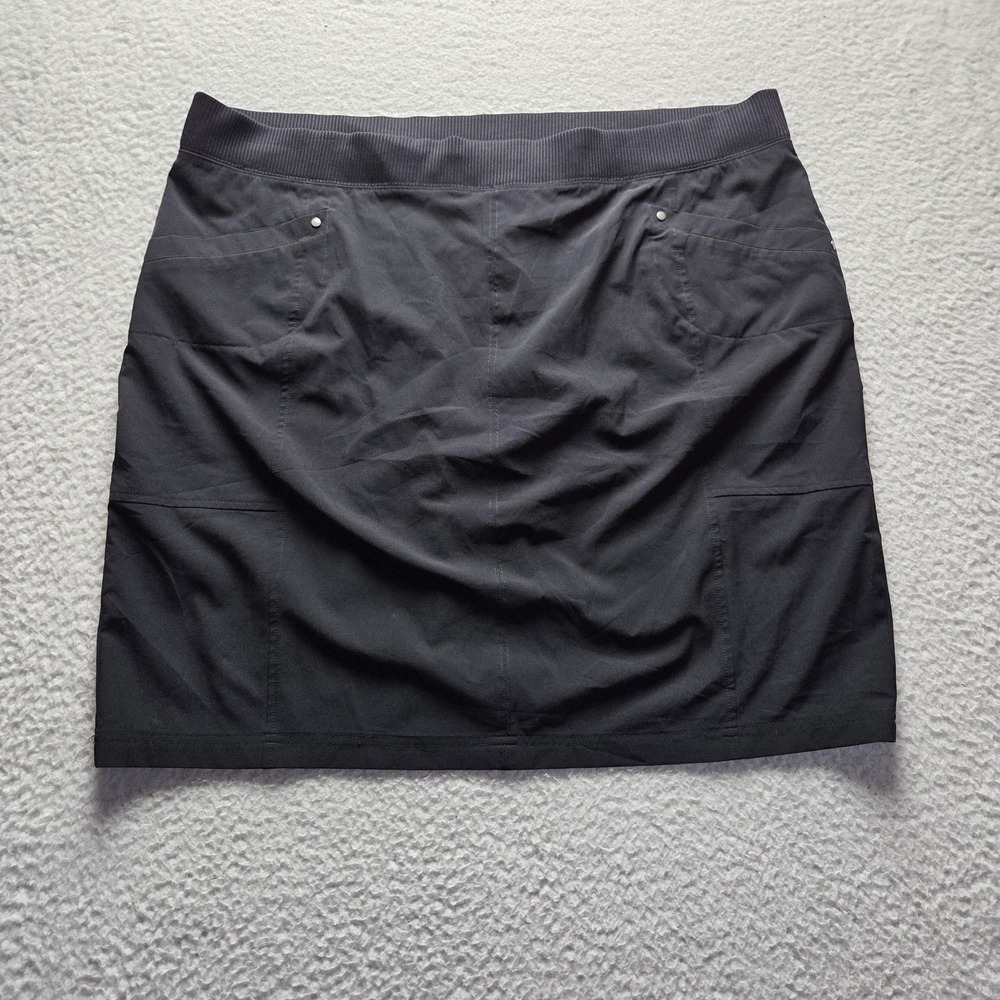Zenergy By Chico's Skirt Womens 3 Black Solid Straight Knee Length Pocket Casual